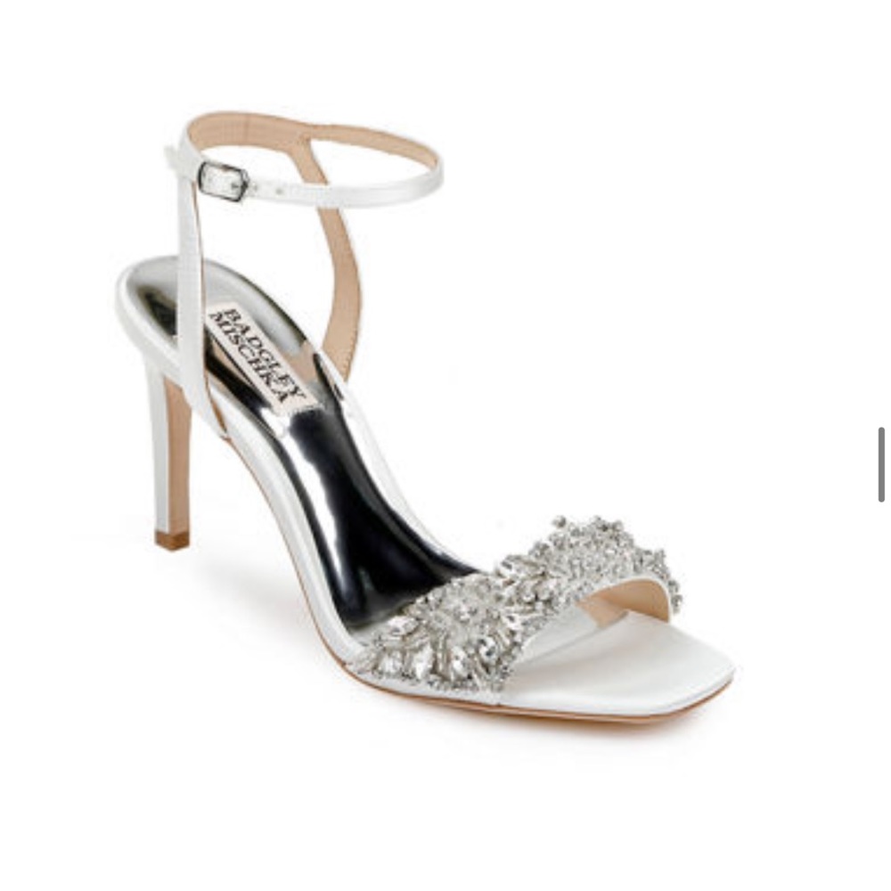 Badgley Mischka Rider Crystal Satin Ankle-Strap